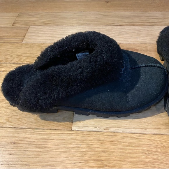 Ugg Coquette Slippers Shearling Fur Mules Slides In Black size 9 - Picture 3 of 13